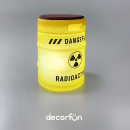 Banco Iluminado Radioactive Porta Objetos Tampo Madeira Bivolt Amarelo