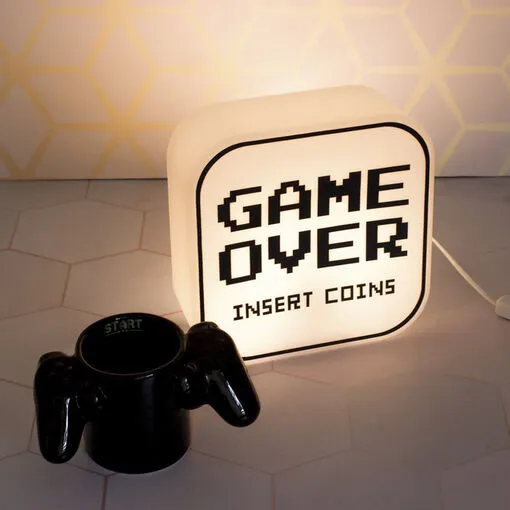 Luminária Box Game Over Decoração Setup Parede ou Mesa - Bivolt