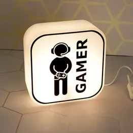 Luminária Box Gamer Decoração Setup Parede ou Mesa - Bivolt