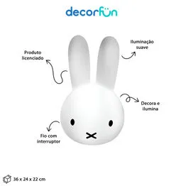 Luminária De Mesa com Fio Bunny Miffy Colors