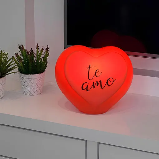 Luminária 3D Coração Te Amo Vermelha Bivolt Presente Namorados