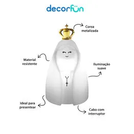 Luminária Nossa Senhora Decoração Oratório Luz Indireta Bivolt