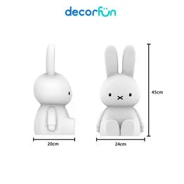 Luminária 3D Coelho 45cm Criativa Decoração Bivolt Branca - Miffy