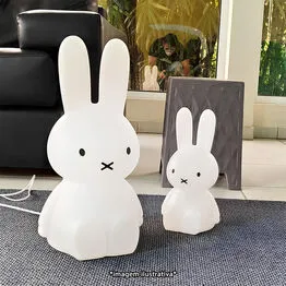 Luminária 3D Coelho 45cm Criativa Decoração Bivolt Branca - Miffy