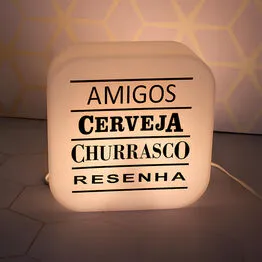 Luminária Box Resenha Entre Amigos