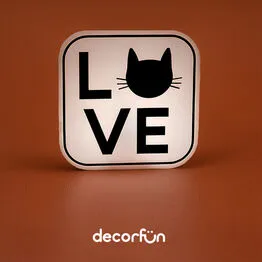 Luminária Box Cat Lovers para Mesa ou Parede Iluminação Indireta