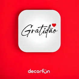 Luminária Box Gratidão para Mesa ou Parede Iluminação Indireta