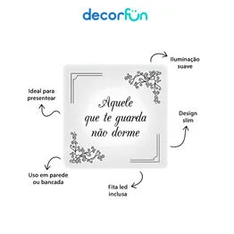 Luminária Slim Box Luz Indireta Aquele Que Te Guarda USB