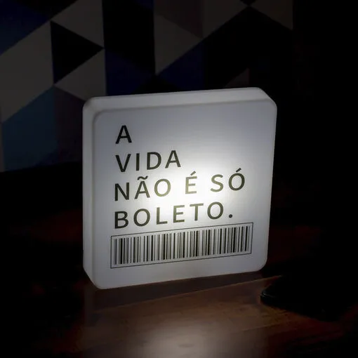 Luminária Slim Box Boleto Luz Indireta Presente USB