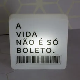 Luminária Slim Box Boleto Luz Indireta Presente USB