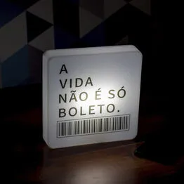 Luminária Slim Box Boleto Luz Indireta Presente USB