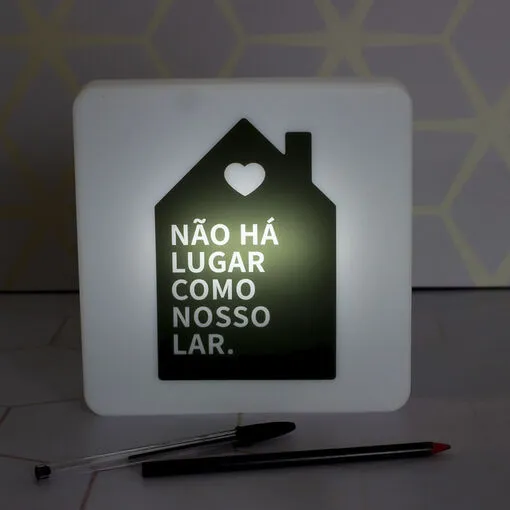 Luminária Slim Box Nosso Lar Luz Indireta Presente USB