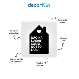 Luminária Slim Box Nosso Lar Luz Indireta Presente USB