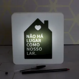 Luminária Slim Box Nosso Lar Luz Indireta Presente USB