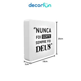 Luminária Slim Box Sempre foi Deus Luz Indireta Presente USB