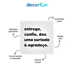 Luminária Slim Box Entrego e Agradeço Luz Indireta Presente USB