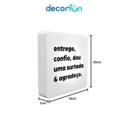 Luminária Slim Box Entrego e Agradeço Luz Indireta Presente USB