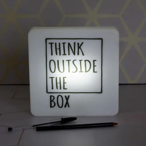 Luminária Slim Box Pense Fora da Caixa Luz Indireta Presente USB