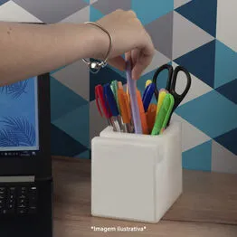 Organizador de Mesa Iluminado Porta Lápis e Celulares PlayStation