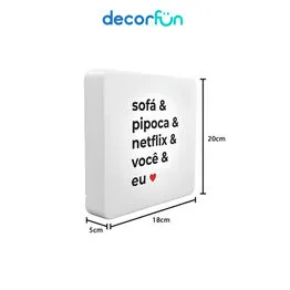 Luminária Slim Box Você & Eu LED Presente Namorados