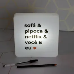 Luminária Slim Box Você & Eu LED Presente Namorados