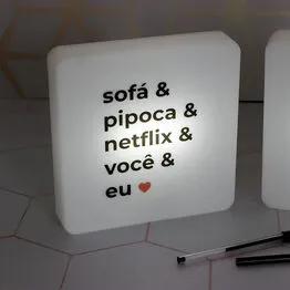 Luminária Slim Box Você & Eu LED Presente Namorados