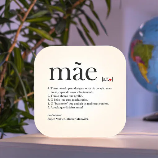 Luminária Box Significado de Mãe