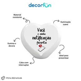 Luminária Coração Minha Notificação Preferida
