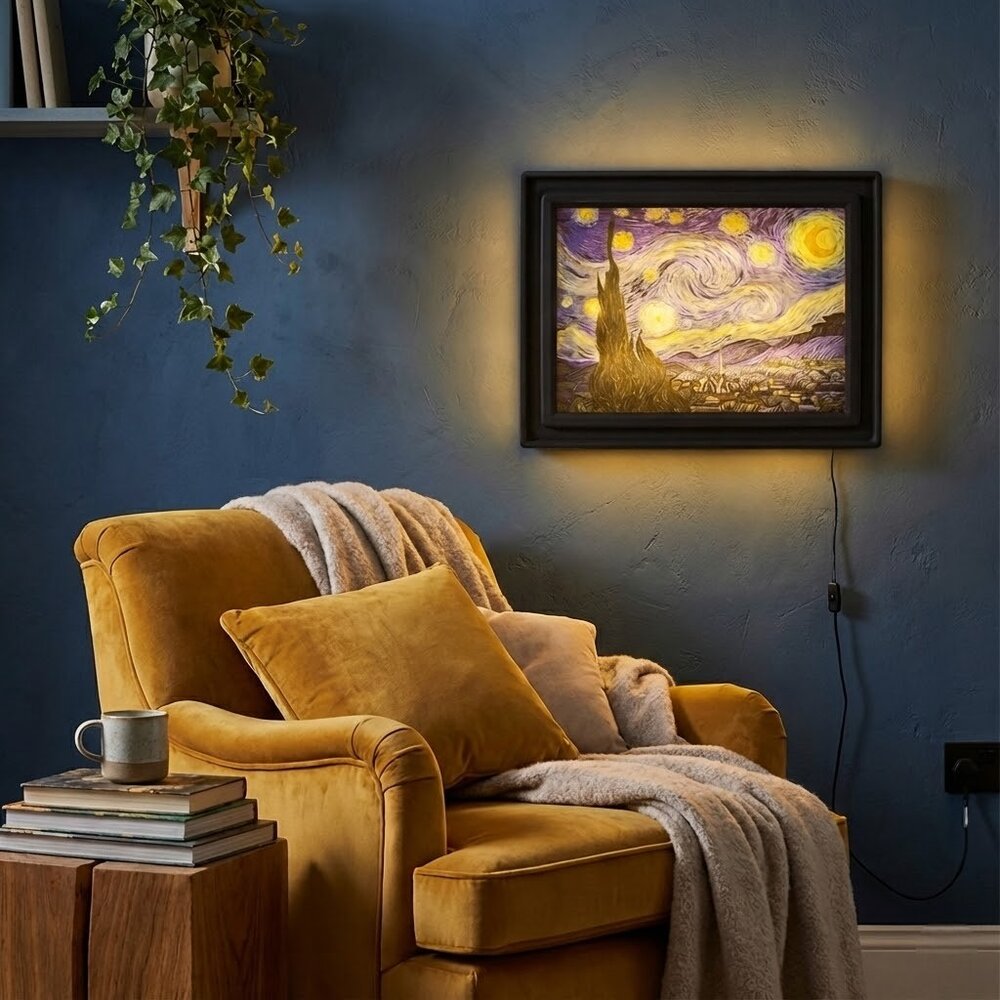 Luminária Quadro Noite Estrelada