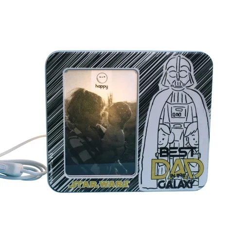 Luminária Porta Retrato 10x15cm Star Wars Best Dad In The Galaxy