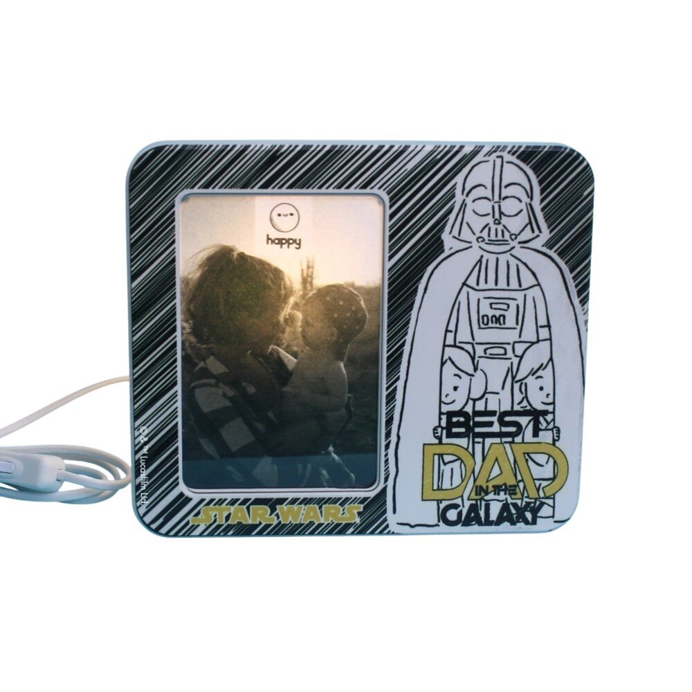 Luminária Porta Retrato 10x15cm Star Wars Best Dad In The Galaxy