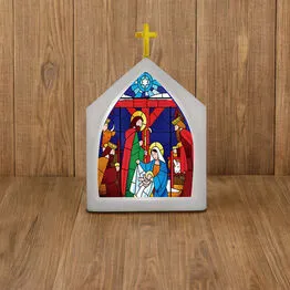 Luminária Vitral Capela de Natal