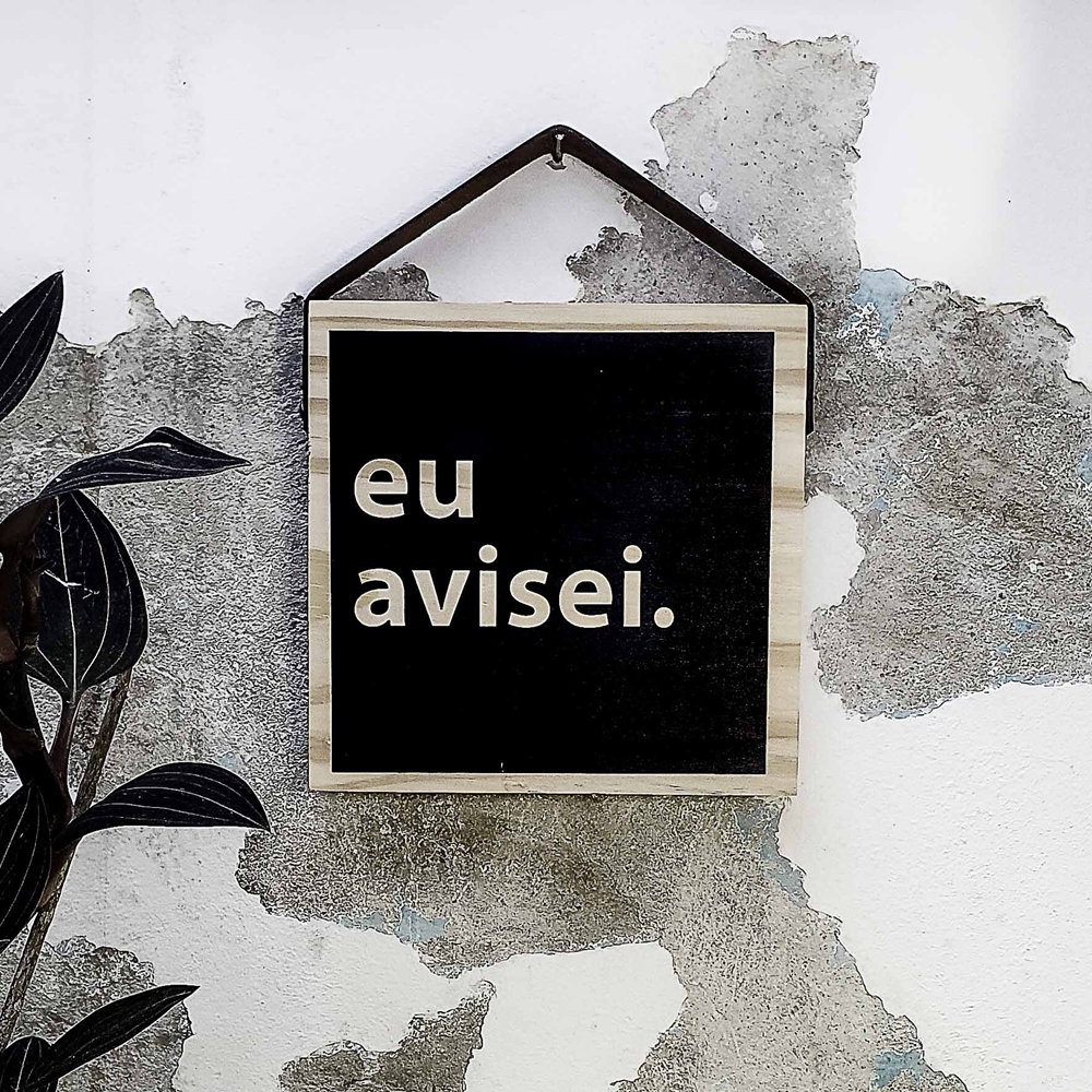 Quadro Frase Irônica Eu Avisei