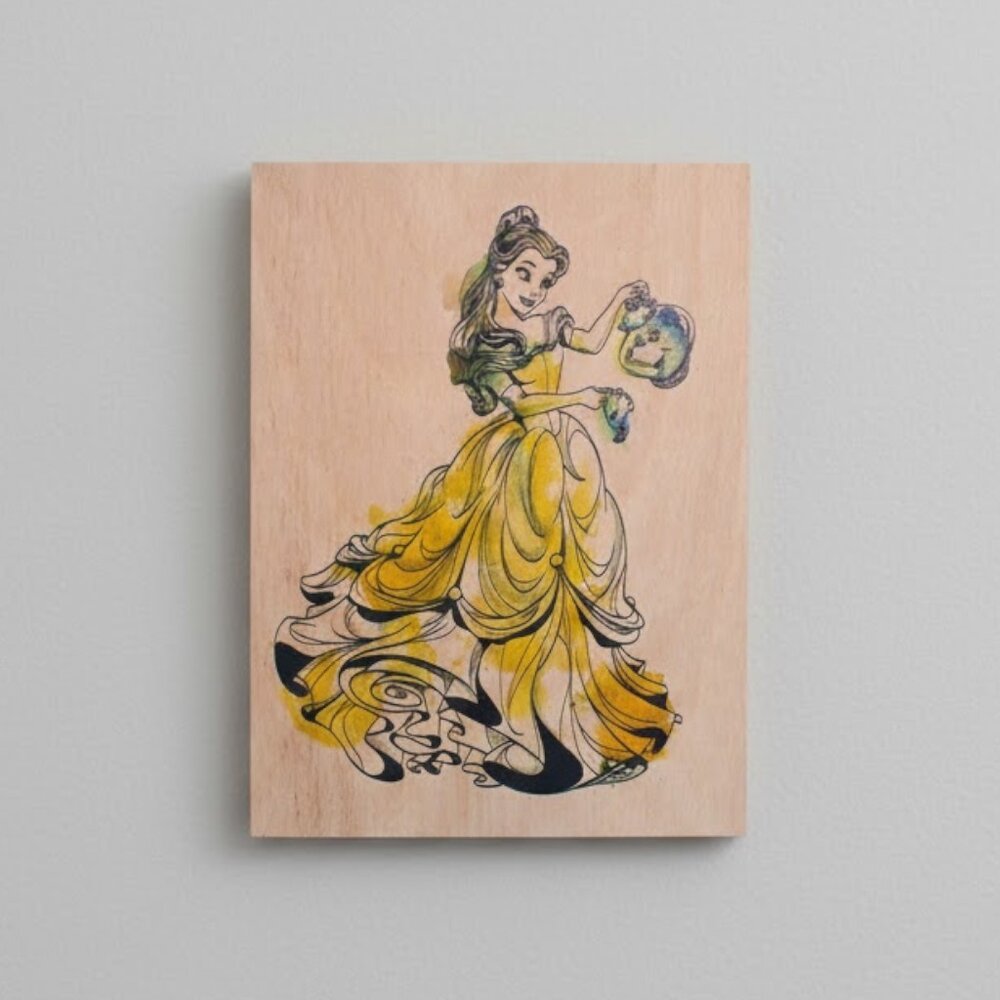 Quadro Bela Princesa Disney Aquarela