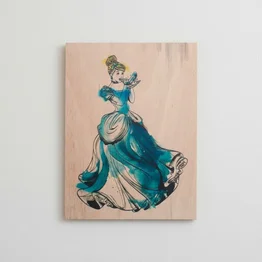 Quadro Cinderela Princesa Disney Aquarela
