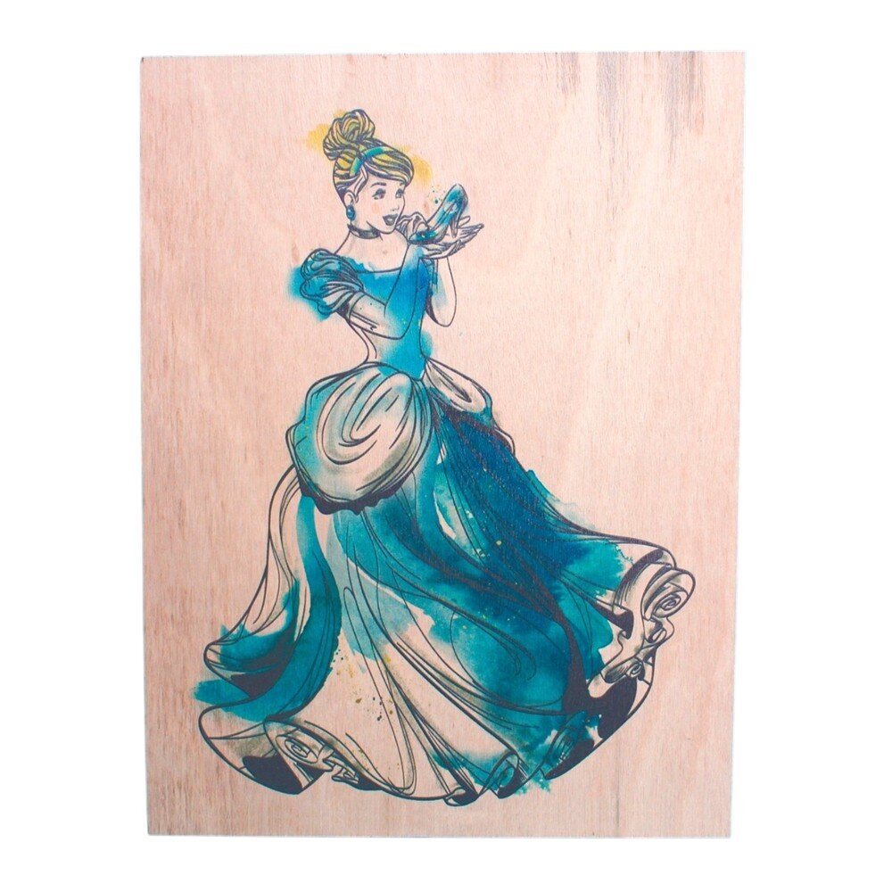 Quadro Cinderela Princesa Disney Aquarela
