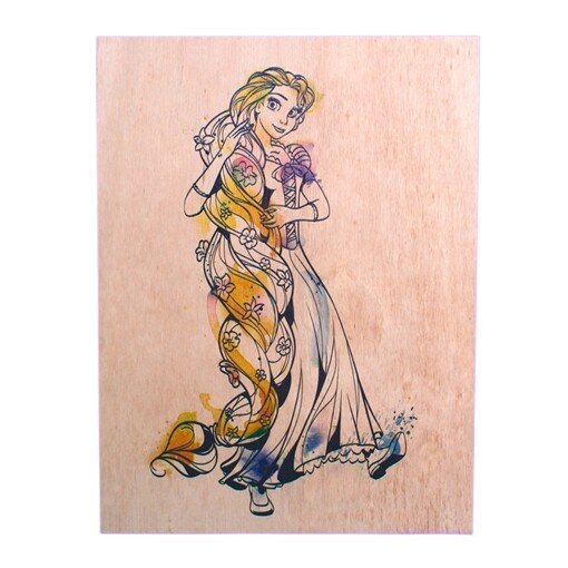 Quadro Rapunzel Princesa Disney Aquarela