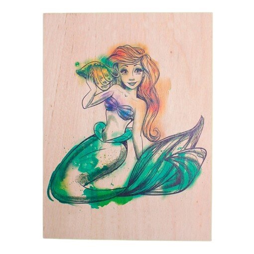 Quadro Ariel Princesa Disney Aquarela