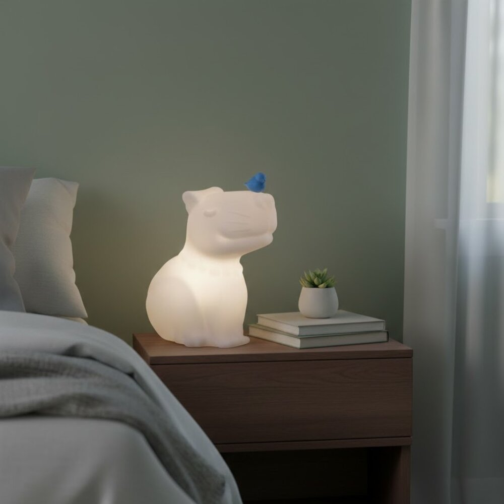 Luminária Capivarinha e Pássaro Azul Super Cute