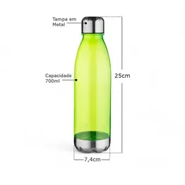 Garrafa com Tampa em Inox de 700ml Colors Fresh