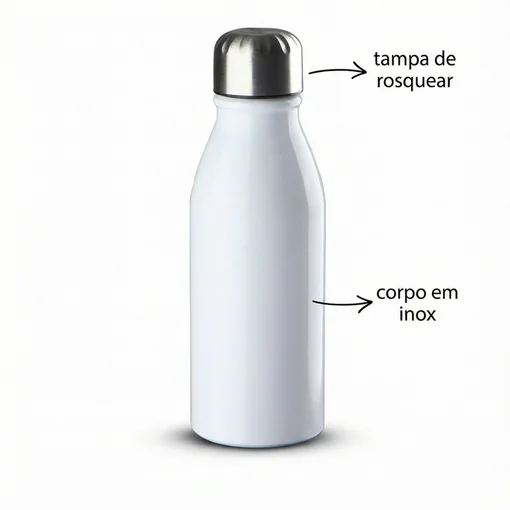 Garrafa em Alumínio com Tampa de 500ml Colors Fresh