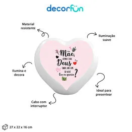 Luminária Coração Mãe Deus Sabia