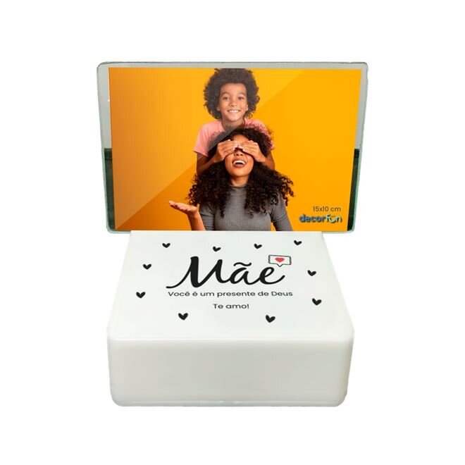 Luminária Box Porta Retrato Mãe, Presente de Deus