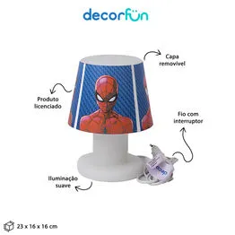 Luminária Abajur de Mesa Homem Aranha Marvel