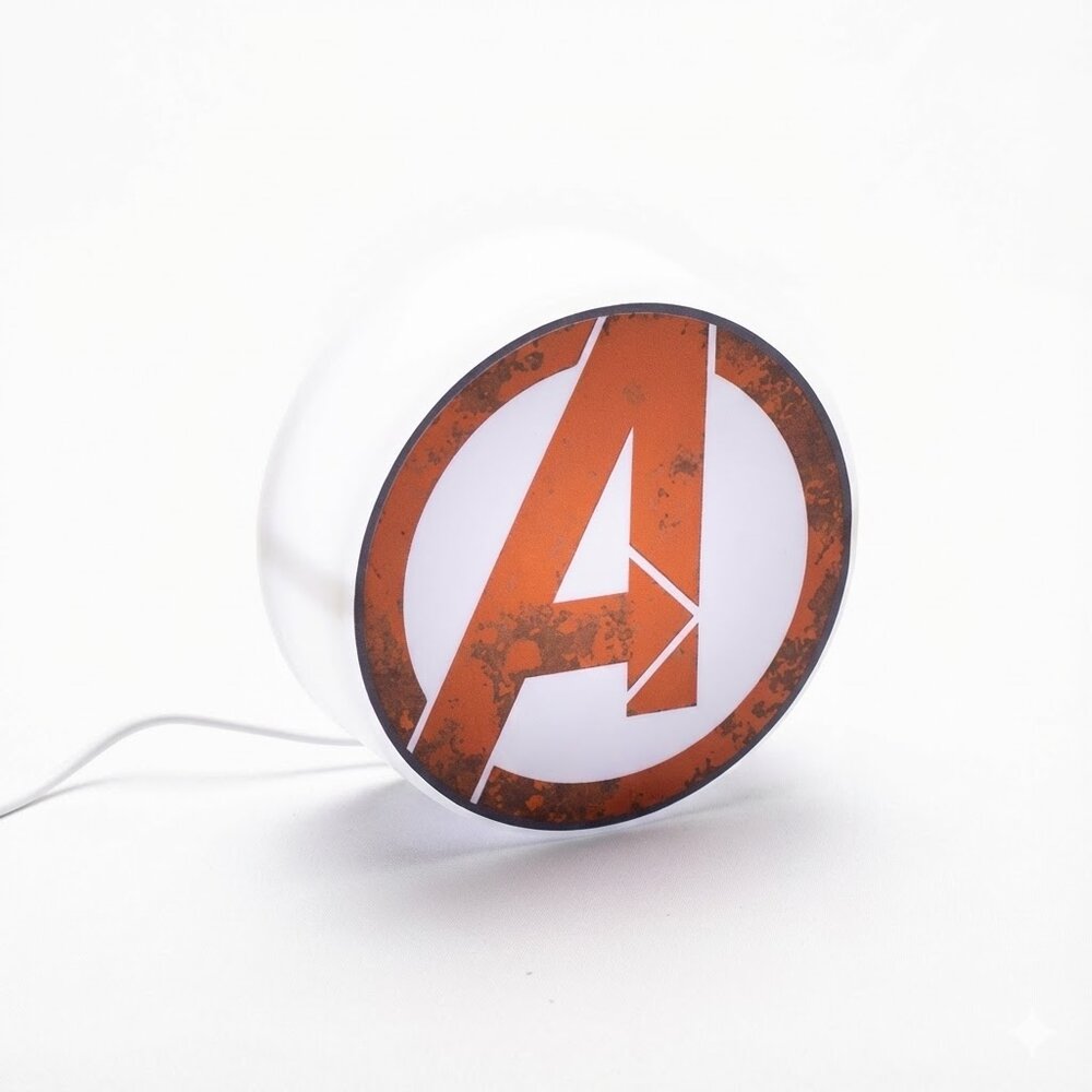 Mini Luminária LED Redonda Avengers USB Marvel