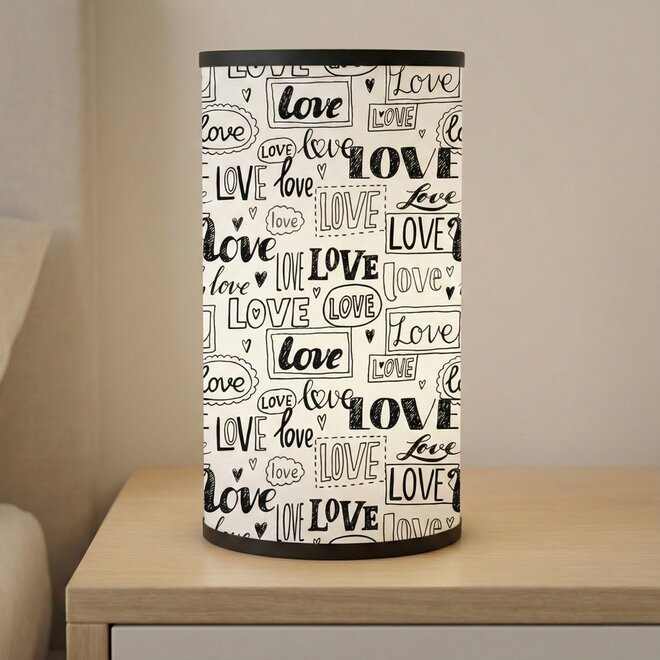 Luminária de Mesa Hug Love Black and White