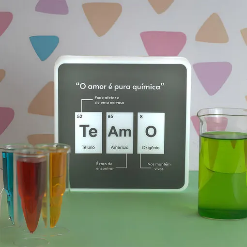 Luminária Slim Box Química do Amor Presente Namorados