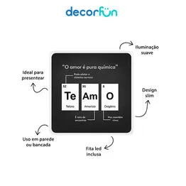 Luminária Slim Box Química do Amor Presente Namorados