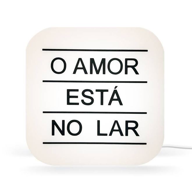 Luminária Box O Amor Está no Lar