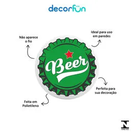 Luminária de Parede Decoração Bar Arandela Tampinha Beer Bivolt
